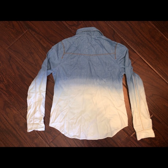 Ombré Denim Button Down Shirt - Picture 2 of 3